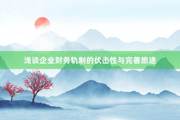 浅谈企业财务轨制的伏击性与完善旅途