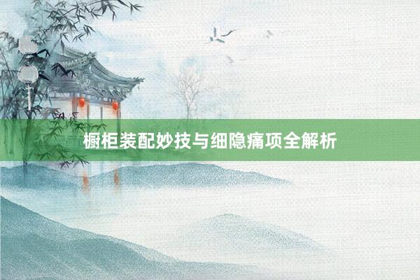 橱柜装配妙技与细隐痛项全解析